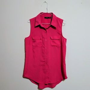 Pink Apt. 9 Button Up Sleeveless Blouse EUC